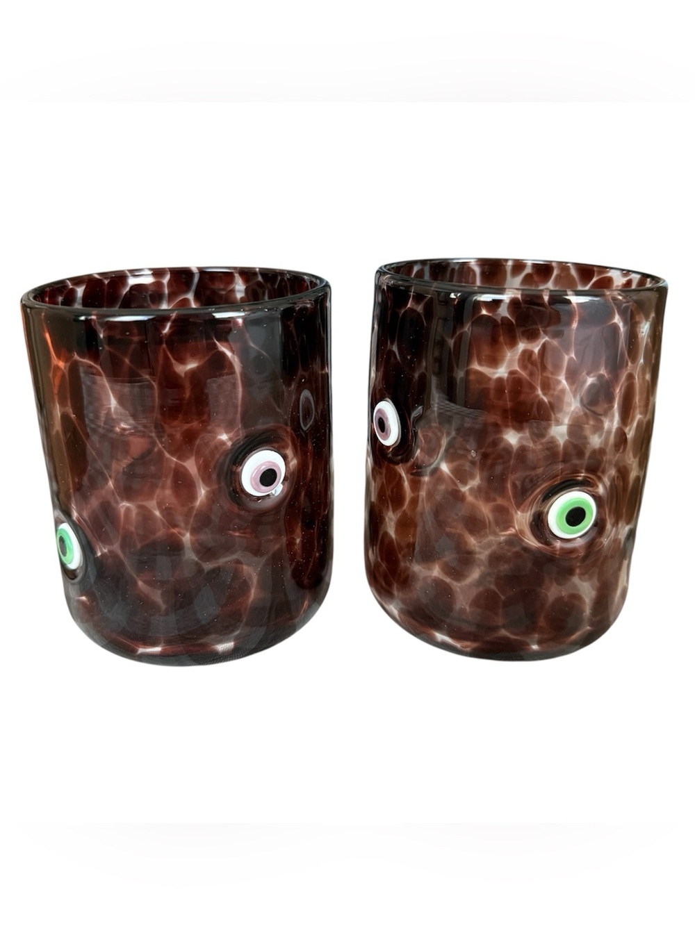 Anthropologie Mystic Evil Eye Icon Juice Glass Set of Two New in Box